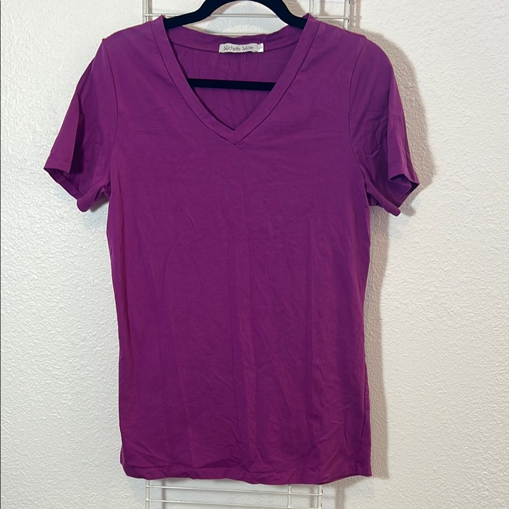 Michelle Mae Purple Fitted Short Sleeve Tee